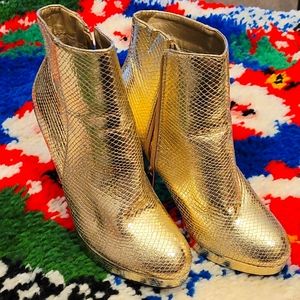 Gold shimmery faux skin  boots